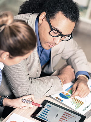 business owner looking at numbers